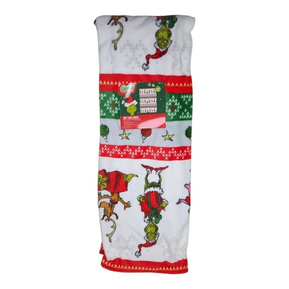 Dr. Seuss The Grinch Soft Plush Throw Blanket 50" X 70" Christmas Super Soft - Picture 9 of 9